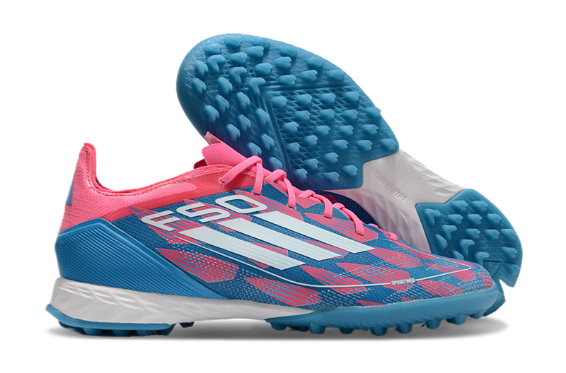 Chuteira Adidas Society F50 PRO TF - Rosa/Azul