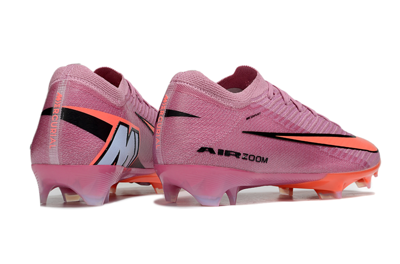 Chuteira Campo Nike Air Zoom Mercurial Vapor 16 Elite FG - Rosa e Laranja
