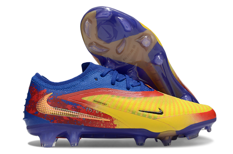 Chuteira Campo Nike Phantom 6 Elite FG - Amarelo/Azul