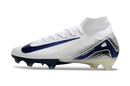 Chuteira Nike Air Zoom Mercurial Superfly 10 Elite FG Campo - Branco e Azul