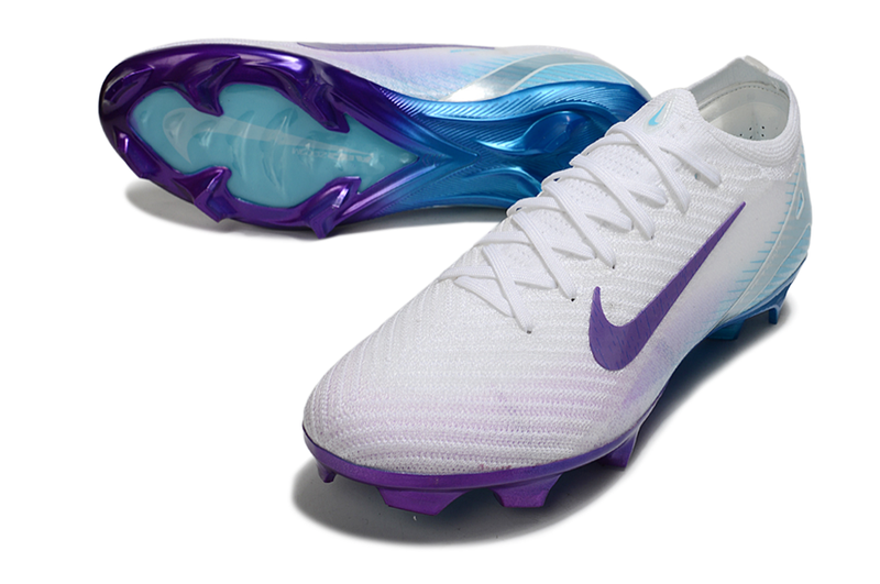 Chuteira Nike Air Zoom Mercurial Vapor 16 Elite FG Campo - Branco e Roxo