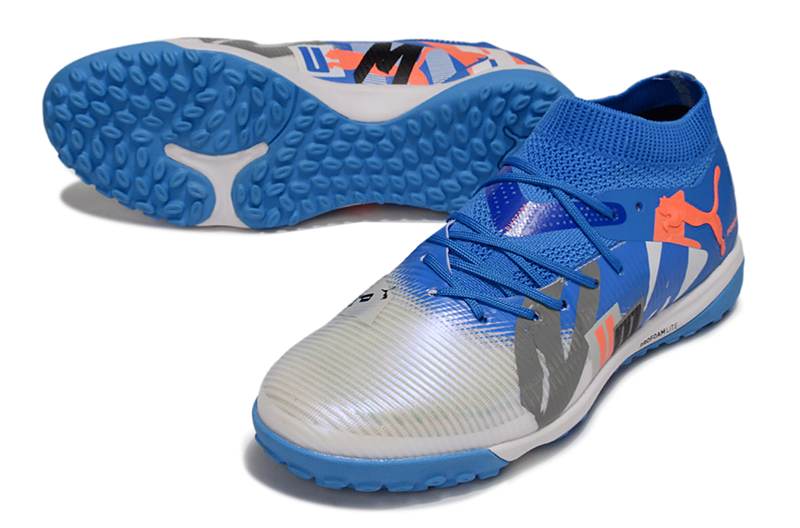 Chuteira Society Puma Future 8 Ultimate TF - Azul/Branco