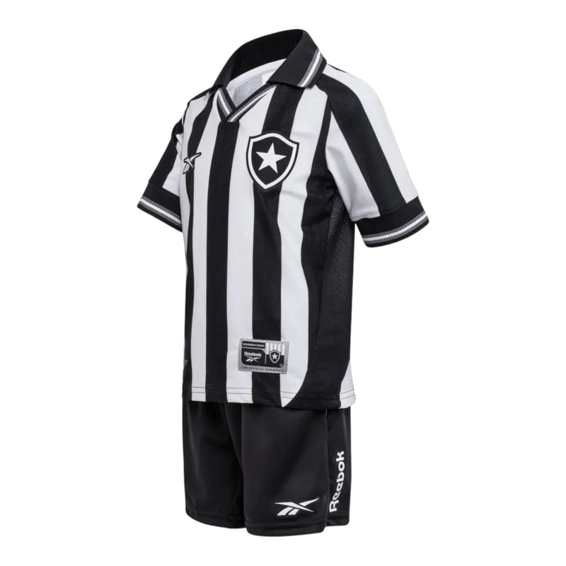 Kit Infantil Botafogo I 25/26 - Reebok - Preto e branco