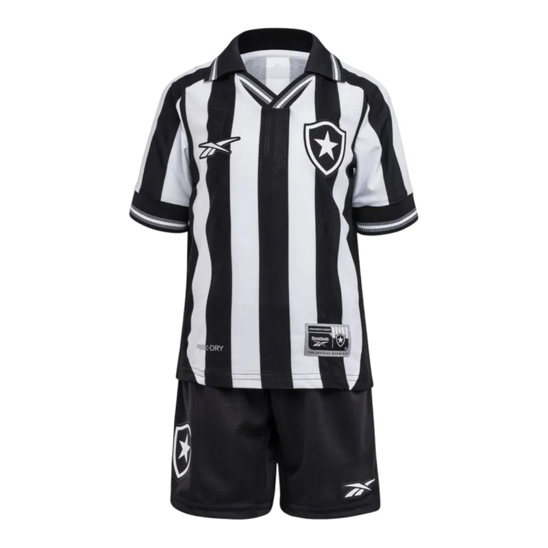 Kit Infantil Botafogo I 25/26 - Reebok - Preto e branco