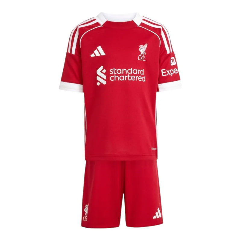 Kit Infantil Liverpool I 25/26 - Adidas - Vermelho