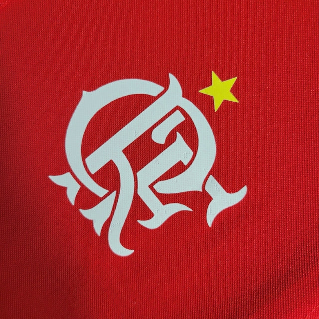 Camisa Flamengo Polo Edição Especial Conmebol 23/24 Torcedor Masculina - Vermelha com detalhes em Branco