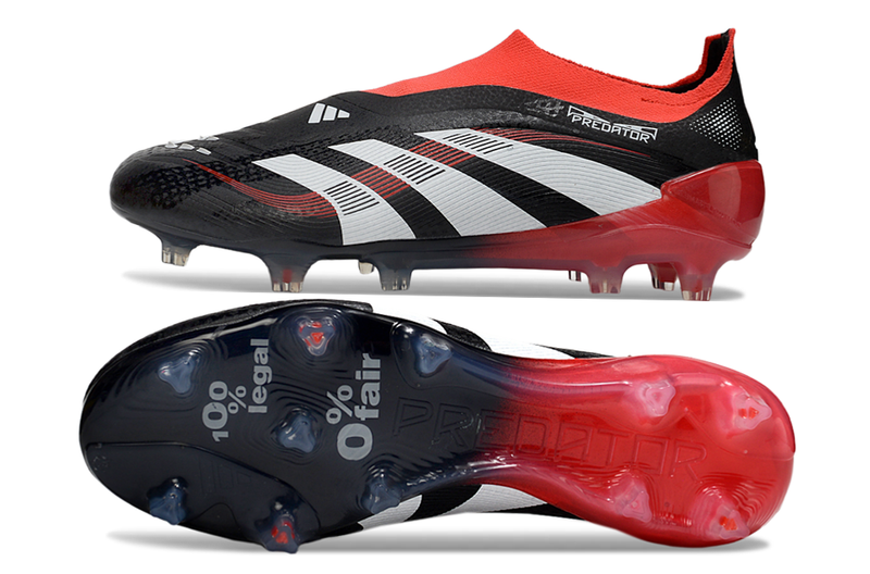 Chuteira Adidas Predator Elite 25 Laceless Campo - Preto/Vermelho