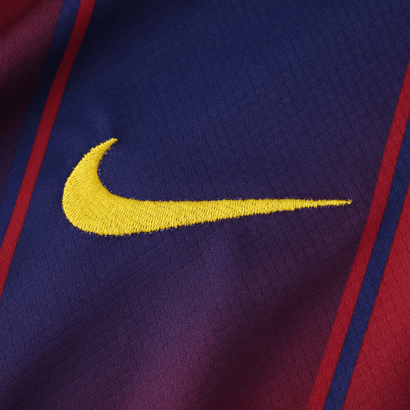 Camisa Barcelona Home 2025/2026 Nike Azul e Grená Torcedor Masculina