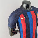 Camisa Barcelona Home 22/23 Jogador Nike Masculina - Azul Marinho, Azul Royal e Vermelho