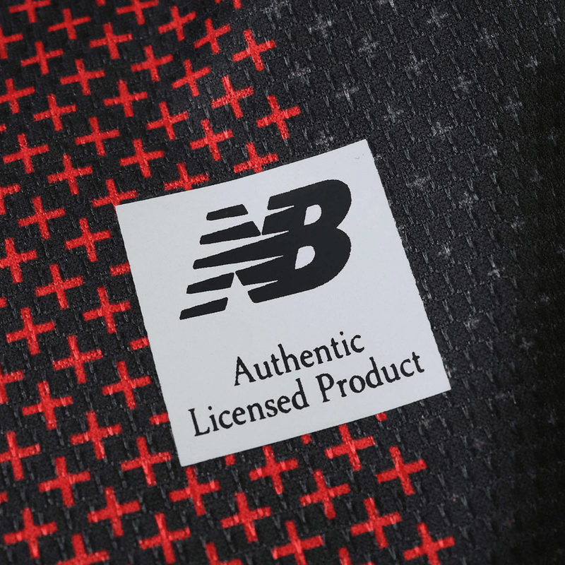 Camisa Bayer Leverkusen Home 2025/2026 New Balance Preta e Vermelha Torcedor Masculina