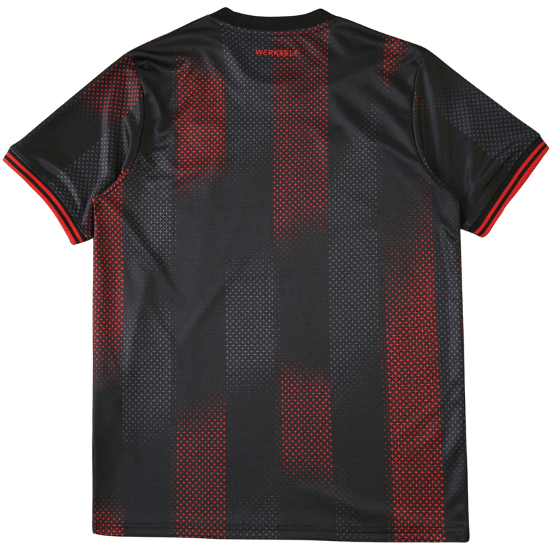Camisa Bayer Leverkusen Home 2025/2026 New Balance Preta e Vermelha Torcedor Masculina