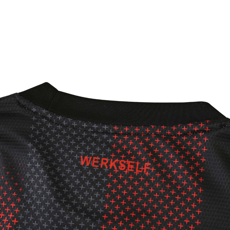 Camisa Bayer Leverkusen Home 2025/2026 New Balance Preta e Vermelha Torcedor Masculina