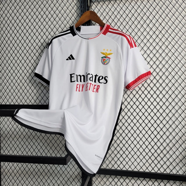 Camisa Benfica II 23/24 - Torcedor Adidas Masculina - Branca com detalhes em vermelho e azul