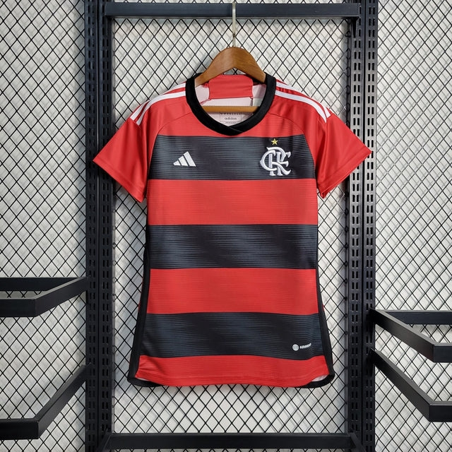 Camisa Flamengo I 23/24 - Feminina Adidas - Vermelho e Preto
