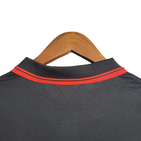 Camisa Flamengo 23/24 polo - Torcedor Adidas Masculina - Preta com detalhes em vermelho