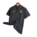 Camisa Flamengo 23/24 polo - Torcedor Adidas Masculina - Preta com detalhes em vermelho