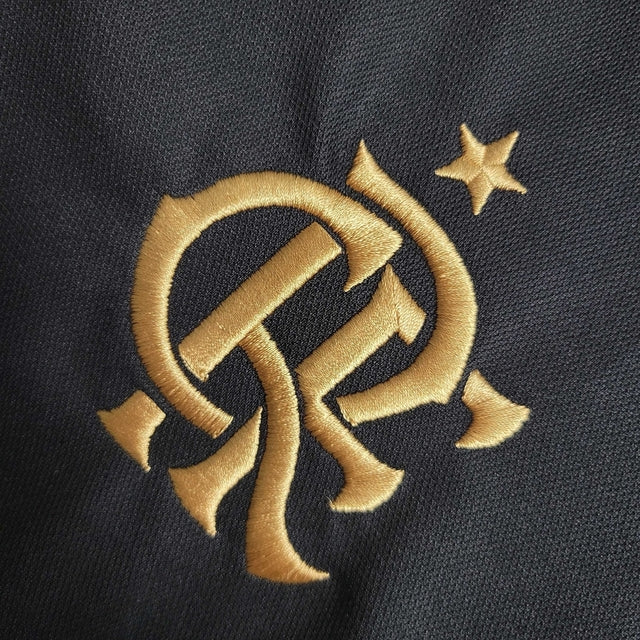 Camisa Flamengo 23/24 polo - Torcedor Adidas Masculina - Preta com detalhes em vermelho