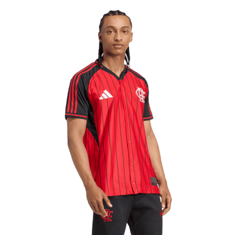 Camisa Flamengo US 2025 Adidas Vermelha e Preta