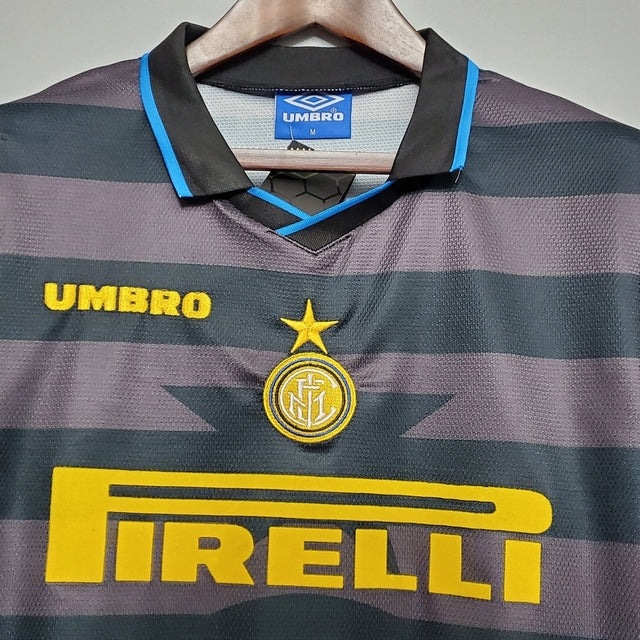 Camisa Retrô Inter de Milão II 1997/1998 - Masculina Umbro - Preta e cinza