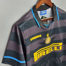 Camisa Retrô Inter de Milão II 1997/1998 - Masculina Umbro - Preta e cinza