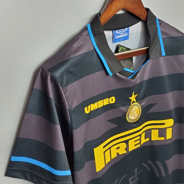 Camisa Retrô Inter de Milão II 1997/1998 - Masculina Umbro - Preta e cinza