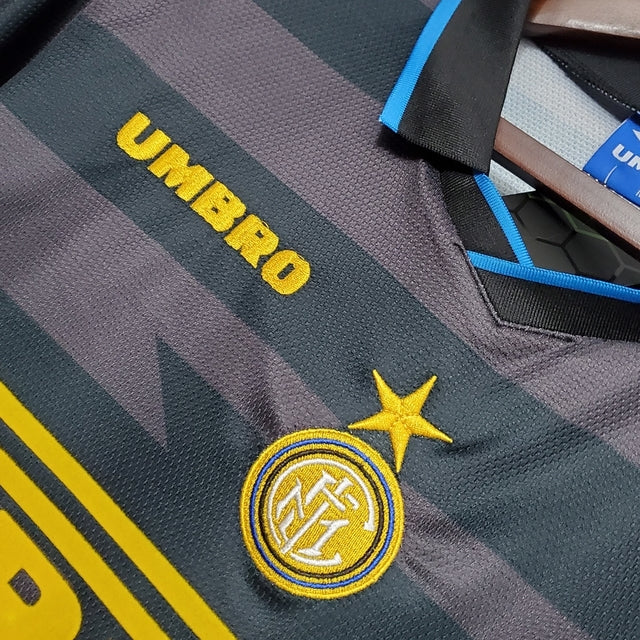 Camisa Retrô Inter de Milão II 1997/1998 - Masculina Umbro - Preta e cinza