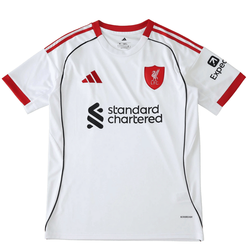 Camisa Liverpool Away 2025/2026 Adidas Branca Torcedor Masculina