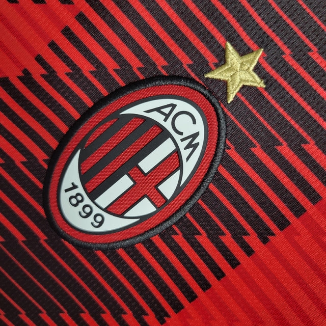 Camisa AC Milan I 23/24 - Torcedor Puma Masculina - Vermelha e preta