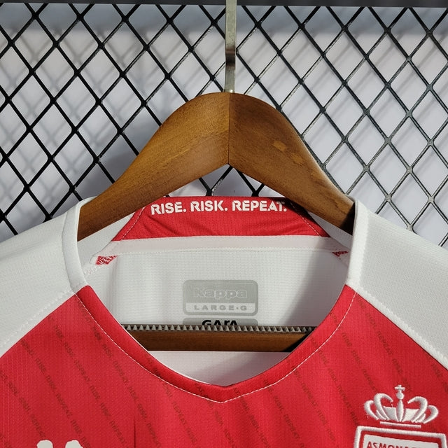 Camisa Monaco Home 22/23 Torcedor Kappa Masculina - Branca e Vermelha