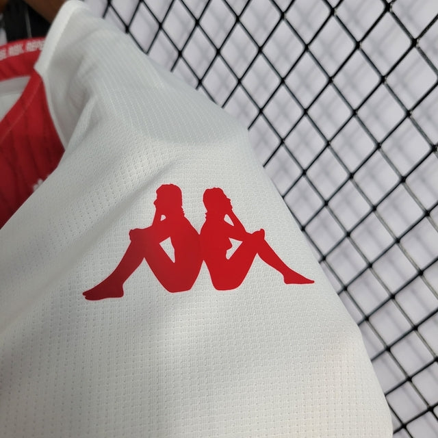 Camisa Monaco Home 22/23 Torcedor Kappa Masculina - Branca e Vermelha