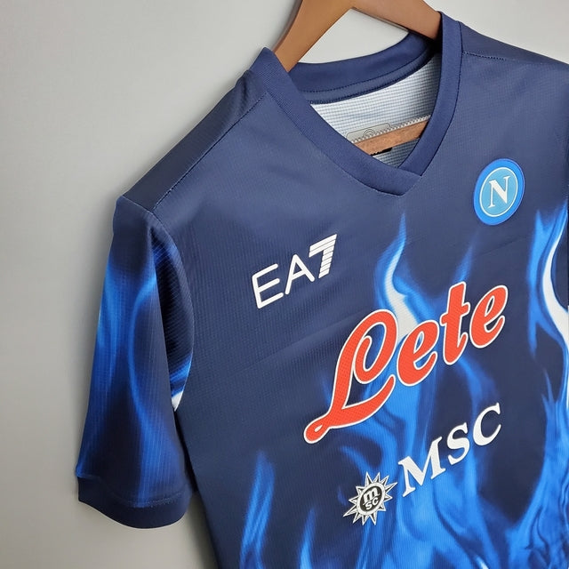 Camisa Napoli Flames Kit 22/23 - Torcedor EA7 Masculina - Azul
