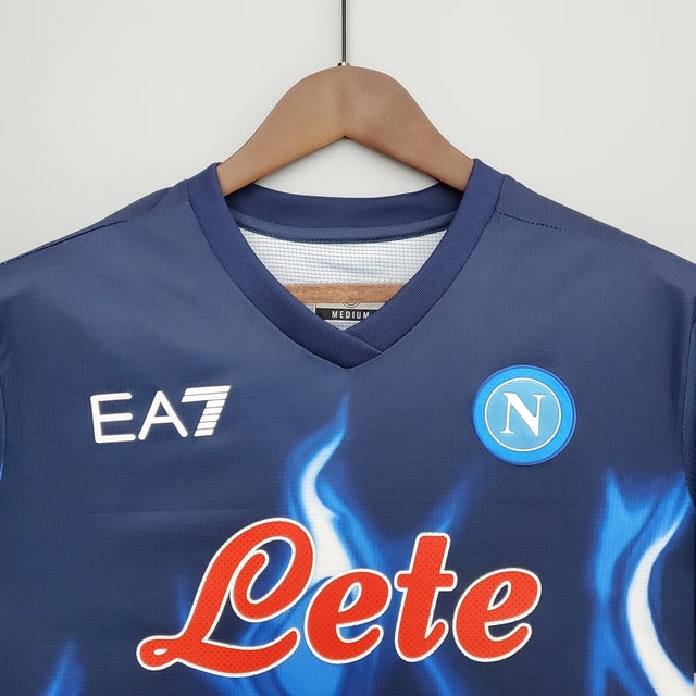 Camisa Napoli Flames Kit 22/23 - Torcedor EA7 Masculina - Azul
