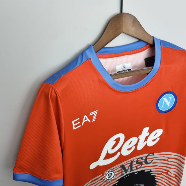 Camisa Napoli Homenagem Maradona 22/23 - Torcedor EA7 Masculina - Vermelha