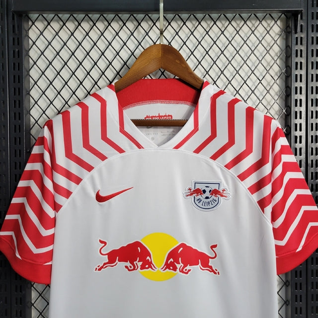 Camisa Red Bull Leipzig I 23/24 - Torcedor Nike Masculina - Branca com detalhes em vermelho