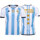 Camisa Seleção da Argentina Três Estrelas - Campeã 2022 Torcedor Adidas Masculina - Azul e Branca