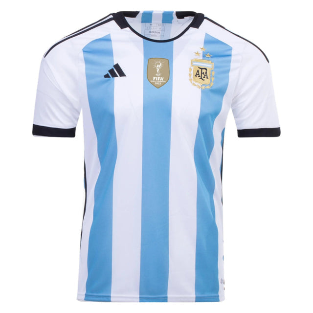 Camisa Seleção da Argentina Três Estrelas - Campeã 2022 Torcedor Adidas Masculina - Azul e Branca