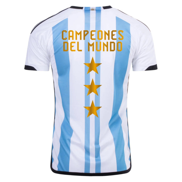 Camisa Seleção da Argentina Três Estrelas - Campeã 2022 Torcedor Adidas Masculina - Azul e Branca