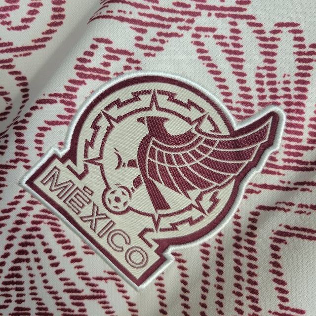 Camisa Seleção do México Away 22/23 Torcedor Adidas Masculina - Off White e Bordô