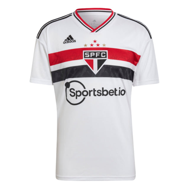 Camisa São Paulo I 22/23 Torcedor Adidas Masculina - Branco e Vermelho