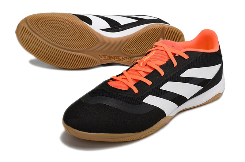 Chuteira Adidas Predator 24 Elite IC Futsal - Preto, Branco e Laranja
