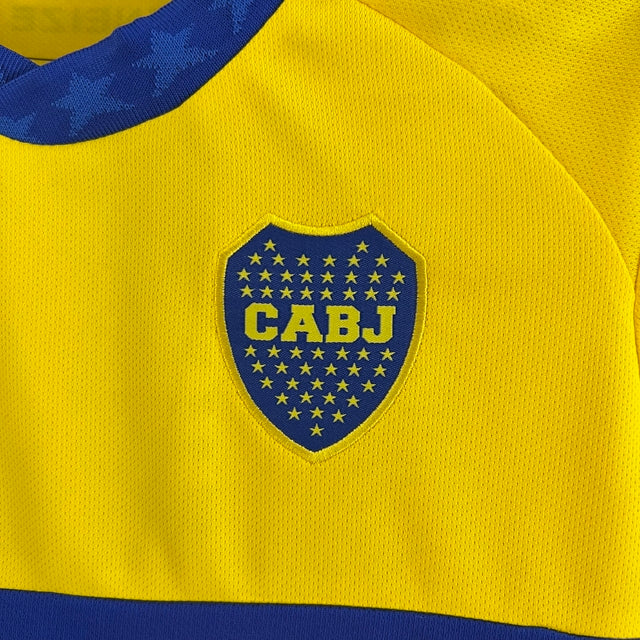 Kit Infantil Boca Juniors II 23/24 Adidas - Amarelo com detalhes em azul