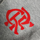 Jaqueta Corta-Vento Flamengo 23/24 Masculina Adidas - Cinza com detalhes em preto e vermelho