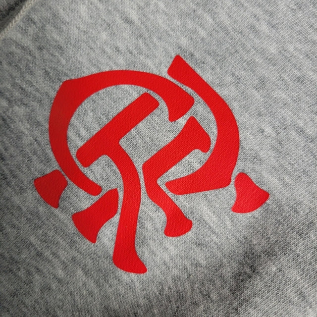Jaqueta Corta-Vento Flamengo 23/24 Masculina Adidas - Cinza com detalhes em preto e vermelho