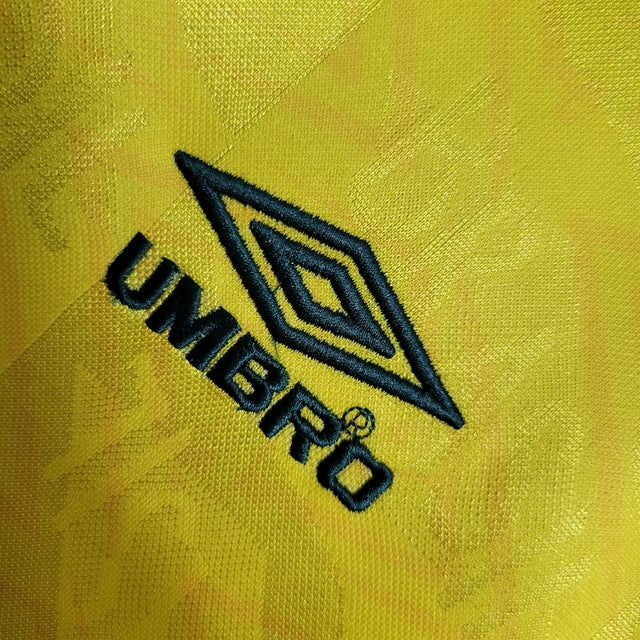 Camisa Seleção Brasileira I Retrô 91/93 Umbro Torcedor Masculina - Amarelo com detalhes em verde