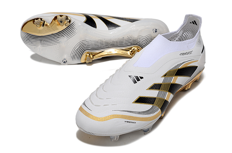 Chuteira Adidas Predator Elite 25 Laceless Campo - Branco/Dourado