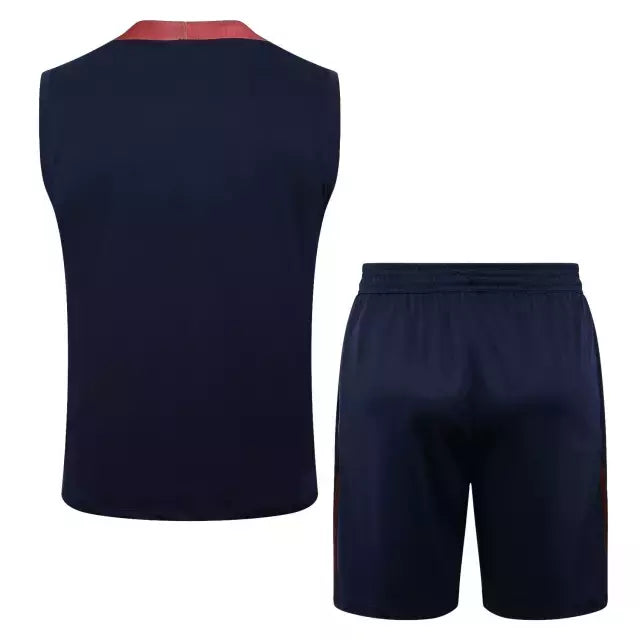 Kit Treino adulto - Camisa e Shorts - Seleção Inglaterra Nike 24/25 - Azul com detalhes em vinho