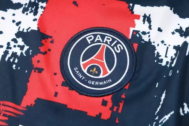 Kit Treino adulto - Camisa e Shorts - Paris Saint-Germain Nike 24/25 - Azul com detalhes em vermelho e branco