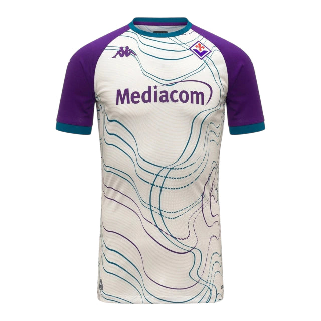 Camisa Fiorentina Pré-jogo I 25/26 - Torcedor Kappa Masculina - Branca e roxa