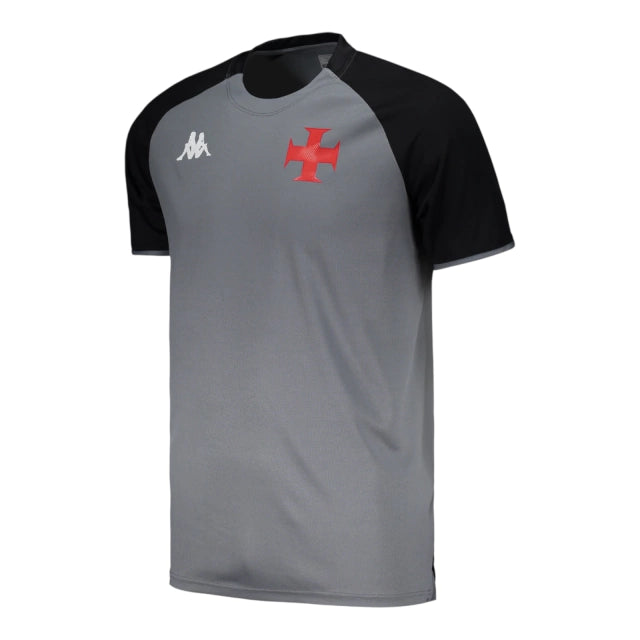 Camisa Vasco da Gama Treino 25/26 - Torcedor Kappa Masculina - Cinza e preta
