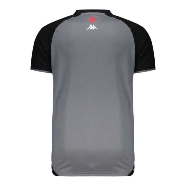 Camisa Vasco da Gama Treino 25/26 - Torcedor Kappa Masculina - Cinza e preta